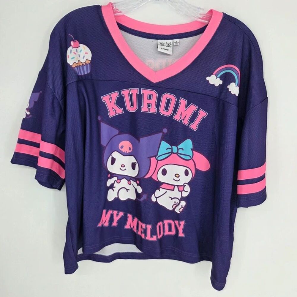 Sanrio Kuromi & My Melody Cropped Football Skimmer Jersey Large